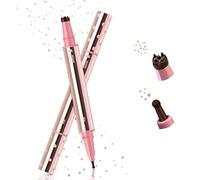 Noerrors 2 in 1 Freckle Stamp Pen, Magic Light Brown Fake Freckles Stamp with Soft Dot Pen for Natural Lifelike Look, Waterproof Faux Freckles Tint Marker Stain Sun-Kissed Makeup #01Caramel Chestnut