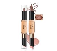 Noerrors 2 in 1 Ombre Lip Liner and Gloss Set, Soft Matte Pink Nude Lip Combo Duo with High-shine Finish, Hydrating Velvet Creamy Lipliner and Lipstick Kit, Long Lasting Glossy Fuller Lips Contour,09