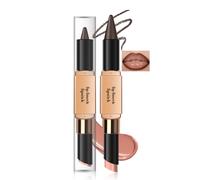 Noerrors 2 in 1 Ombre Lip Liner and Lipstick Set, Soft Matte Nude Brown Lip Combo Duo with High-shine Finish, Hydrating Velvet Creamy Lipliner and Gloss Kit, Long Lasting Fuller Lips Contour Makeup,10