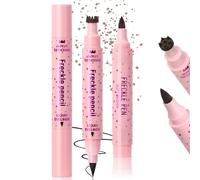 Noerrors 2PCS Freckle Stamp Pen for Natural Lifelike Faux Freckle, 2 in 1 Freckle Stamp Eyeliner and Soft Dot Spot Pen, Waterproof Long Lasting Fake Freckles Marker for Sunkissed Makeup #Light Brown