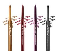 Noerrors 4 Colors Gel Eyeliner Set, Brown Black Waterproof Smooth Easy to Color Eyeliner Pencil for Mature Eyes, Plum Burgundy Shimmer Creamy Long Wear Highly Pigmented Eye Brightener for Older Women