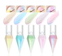 Noerrors 5 Colors Liquid Glitter Eyeshadow Set, Chameleon Metallic Shimmer Diamond Eyeliner Sparkly Eyeshadow, Waterproof Highly Pigmented Holographic Eye Brightener Chrome Highlighter Makeup