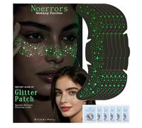 Noerrors 6 pcs Glow in The Dark Glitter Freckles Face Tattoo, Waterproof Sparkle UV Glow Neon Temporary Star Face Glitter Stickers, Cute Rave Concert Festival Accessories for Women Girl Party Supplies