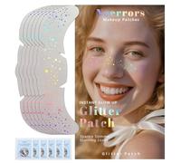 Noerrors 6pcs Holographic Multichrome Glitter Freckles Face Tattoo, Waterproof Sparkle Faux Freckle Face Glitter Patches, Cute Star Metallic Temporary Tattoo 02 Makeup Accessories Festival Rave