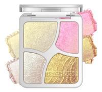 Noerrors Champagne Gold Bronze Holographic Metallic Eyeshadow Palette, Mashed-potato Pink Purple Glitter Eye Shadows, Cream to Powder Shimmer Eye Brightener, Pearl Sparkly Eyelid Highlighter Makeup,02