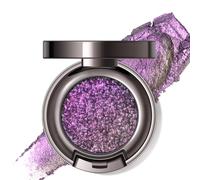 Noerrors Cool Toned Smoky Glitter Eyeshadow Palette,Chameleon Glow Shimmer Holographic Eye Shadow, Cream to Powder Eye Brightener, Colour Shift Sparkling Highlighter for Shiny Makeup, Smokey Purple