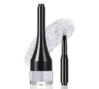 Noerrors Cream Glitter Eyeshadow, Shimmer Eyeliner with brush, Silver Body Glitter Gel, Long-Lasting& Waterproof& Pigmented Sparkling Eye Makeup