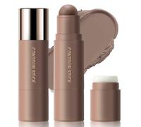 Noerrors Dual-ended Cool Toned Contour Stick with Sponge Head, Grey Brown Cream Nose Contour Wand,Taupe Face Bronzer Conceal for Fair Pale Olive Skin, Waterproof Easy to Blend Contouring Makeup