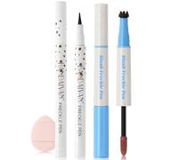 Noerrors Freckle Blush Pen for Natural Lifelike Faux Freckle, Freckle Stain&Blusher 2 in 1 for Sunkissed Makeup, Waterproof Fake Freckles Stamp Marker with Puff #Natural Coffee&Coral