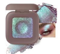 Noerrors Holographic Eyeshadow, Duochrome Plum Mauve Green Blue Glitter Eyeshadow Palette, Chameleon Rich Color Creamy Shimmer Eye Shadow Color Shift Sparkle Eye Highlighter Makeup for Rave Concert#02