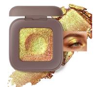 Noerrors Holographic Eyeshadow, Duochrome Yellow Green Glitter Eyeshadow Palette, Multichrome Rich Color Creamy Shimmer Eye Shadow, Color Shift Metallic Eye Brightener Makeup for Rave Party#08