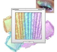 Noerrors Holographic Metallic Eyeshadow Palette, Chameleon Rainbow Chrome Glitter Eye Shadow, Gold Blue Purple Mermaid Shimmer Iridescent Highlighter, High Pigmented Sparkly Party Makeup for Women,06