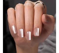 Noerrors Jelly Cat Eye False Nails 32PCS Short Square Clear Sheer Translucent Glass Press on Nail with Glue Glitter Shimmer Acrylic Full Cover Gel Stick on Fake Nails Art Manicure for Girls Women
