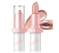 Noerrors Metallic Brown Glitter Lipstick, High Impact Shine Lipcolor, Transfer Proof Diamond Creamy Nude Champagne Lipstick, Long Lasting Shimmer Non Stick Cup Lightweight Lip Makeup for Women#10