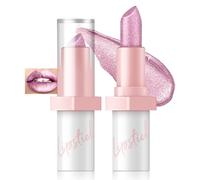 Noerrors Metallic Pink Frost Glitter Lipstick, High Impact Shine Lipcolor, Transfer Proof Diamond Creamy Nude Light Pink Lipstick, Long Lasting Shimmer Non Stick Cup Lightweight Makeup for Women#01