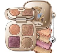 Noerrors Metallic Rose Gold Shimmer Eyeshadow Palette with Mirror, High Pigment Multichrome Blendable Long-Lasting Eye Shadow, Sparkly Gold Bronze Plum Glitter & Neutral Glam Contour Makeup Palette#06