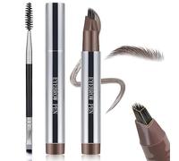 Noerrors Microblading Eyebrow Pen with Brow-Fection Angled Brush, Hair-Like Stroke for Natural Wild Brows, Quick Drying Waterproof Liquid Brow Pencil Long Lasting Shaping Filling Eyebrow Makeup#Brown
