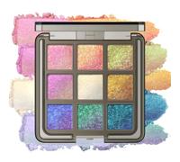 Noerrors Pink Blue Purple Chameleon Cream to Powder Eyeshadow Palette, Multichrome Holographic Iridescent Champagne Brown Glitter Eye Shadow, Rainbow Shimmer Color Shift Face Highlighter Eye Makeup,02