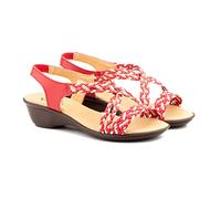 NOESLOMISMO BY DILEMA Women’s Leather Wedge Sandals, Braided Straps Slingback, Comfortable Everyday Summer Shoes, Non-Slip Rubber Sole, Made in Spain, Sizes 35-41