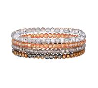 Noessla Beaded Boho Stretch Bracelet Colorful Stackable Crystal Beads Bracelets Trendy Costume Jewelry Mothers Day Gifts for Women, 7in, Glass, no gemstone
