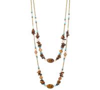 Noessla Boho Long Beaded Necklaces for Women Double Layer Chunky Irregular Stone Beads Strand Statement Jewelry Mothers Day Gifts, normal, Stone, No Gemstone