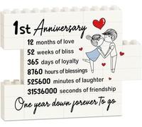 Noetopolis 1st for Couple Him Her, 33 PCS Building Blocks Puzzle Plaque, Romantic Unique I Love You Puzzle, 1 Year for Boyfriend Girlfriend Husband Wife