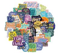 Noetopolis Motivational Stickers Cute, 100PCS Vinyl Stickers Waterproof, Positive Quote Sticker for Adults Teen, Aesthetic Stickers for Reading,Laptop,Water Bottles,Skateboard Sticker (A)