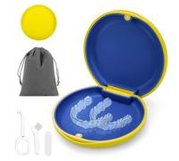 Noetopolis Retainer Case, Magnetic Closure Invisalign Case, Slim Aligner Retainer Box, Portable Mouth Guard Case with Aligner Removal Tool&Brush&Storage Bag,Tooth Holder Box (Yellow)