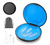 Noetopolis Retainer Case, Magnetic Closure Invisalign Case, Slim Aligner Retainer Box, Portable Mouth Guard Case with Aligner Removal Tool&Brush&Storage Bag,Tooth Holder Box for Adhesive Braces（Black）