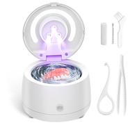 Noetopolis Ultrasonic Dentures Cleaner, 43kHz Ultrasonic Retainer Cleaner Machine, 3 LEDs UV-Light Dental Cleaning Pod, Portable Aligner Cleaner, Mouth Guard Cleaner