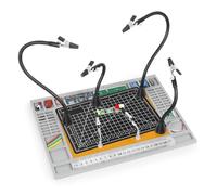 NOEVSBIG Magnetic Helping Hands Soldering Station with Large Base, Heat-Resistant Mat, 6 Flexible Arms, Cutting Mat & Ruler - Versatile Helping Hands Tool for DIY, Electronics Repair, and Crafting