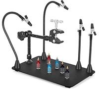 NOEVSBIG Magnetic Soldering Station with Large and Heavy Duty Base, 5.5cm Jaw Opening Soldering Clamp, 4 PCB Holder, 4 Flexible Arms, Helping Hands for Electronic Repair, Soldering Jewelry
