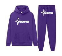 NOFS Men's Tracksuit Y2K Hoodie & Jogging Bottoms Set Long Sleeve Sportsuit Baggy Sweatshirt Tops 2 Piece Outfits Casual Sweat Suit Slim Fit Warm Up Two-Piece Set