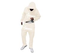 NOFS Men's Tracksuit, Y2K Hoodie & Jogging Bottoms Set, Sports Suit, Hooded Jumper & Joggers, Running Suit, Warm Streetwear, M