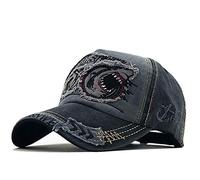 NOGA Trend Shark Pattern Personality Peak Cap Baseball Hat Outdoor Four Seasons Fishing Sun Hat Men and Women Cotton + Polyester Black