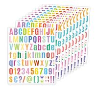 NOGAMOGA 10 Sheets Colorful Number Letter Stickers, 800 Alphabet Stickers, Self-Adhesive, Vinyl, for DIY, Scrapbooking, Craft, Calendar, Mailbox, Door, Office