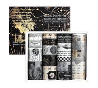 NOGAMOGA Black and White Scrapbooking and Crafts, Decorative Masking Tape, Artists Tapes for DIY, Journal Supplies, School projects
