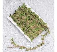 NOGAMOGA Natural Jute Twine, 66 Feet Burlap Leaf Ribbon with Artificial Vine Green Leaves for DIY Crafts, Wedding Decoration, Home, Garden Artworks and Crafts