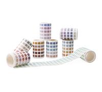 NOGAMOGA Washi Dot Stickers, 8mm Translucent Circle Stickers Washi Tape Small Round Color Coding Labels for Bullet Journals, Planners, Calendars, Manila Files - 8 Rolls
