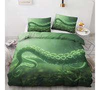 NOGAWA Octopus Tentacles King Size Duvet Cover Sets - Kraken Ocean Animal Bedding Set - Reversible Quilt Cover & 2 Pillowcases with Zip and Ties, Soft Non Iron Brushed Microfibre Bed Set 230x220