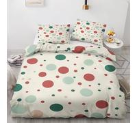 NOGAWA Polka Dot Double Duvet Set - Modern Bedding Set - Reversible Quilt Cover & 2 Pillowcases with Zip and Ties, Soft and Non Iron Brushed Microfibre Bed Set 200 x 200