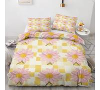 NOGAWA Retro Floral King Size Duvet Cover Sets - Rustic Pink Flower Bedding King - Reversible Quilt Cover & 2 Pillowcases with Zip and Ties, Ultra Soft and Non Iron Brushed Microfibre Bed Set