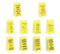 Nogeqi 10 Pack Funny Desk Signs, Caution Overstimulated Desk Sign, Funny Sticky Note Holder Clips, Answer Desks Rates Sign, Fun Office Gag Gifts for Coworker Teammate Leader Boss Manager