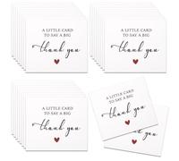 Nogeqi 100 Pcs Small Thank You Cards Bulk Business Mini Thank You Cards No Envelope for Wedding Party Favor Graduation Business Baby Shower Retail Store All Occasion, 8.8 x 7.6 cm