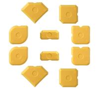 Nogeqi 10PCS Caulking Tool Kit Professional Plastic Caulk Finishing Tool, Reusable Caulk Smoothing Tools for Kitchen Bathroom Floor Tile Sealant Grout Sealing, Easy to Use (Yellow)