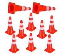 Nogeqi 10PCS Mini Traffic Cones, 1.77 Inch Miniature Roadblock Plastic Cones Traffic Signs for Kids Engineer Micro Landscape Sand Table Engineering Construction Road Cone Model (Orange)