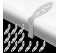 Nogeqi 12 Pack Table Cloth Clips, Leaf Shape Picnic Tablecloth Clips for Outdoor Tables Thick, Heavy Duty Stainless Steel Table Clip for Tables Cloth Outdoor Party Wedding Home Accessories(Silver)