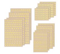 Nogeqi 12 Sheets Small Gold Letter Stickers, Self Adhesive Mini 3D Number Alphabet Stickers, Glitter Alloy Tiny Stick on Letters Number for Scrapbooking, DIY Crafts, Graduation Cap Decor (2 Sizes)