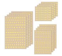 Nogeqi 12 Sheets Small Gold Letter Stickers, Self Adhesive Mini 3D Number Alphabet Stickers, Glitter Alloy Tiny Stick on Letters Number for Scrapbooking, DIY Crafts Art Making, Graduation Cap Decor