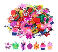 Nogeqi 120 Pcs Silicone Charms for Bracelets,Rubber Loom Band Charm,Rubber Band Bracelets Charm,Charms for Jewelry Making,DIY Handmade Materials(Multiple Styles)